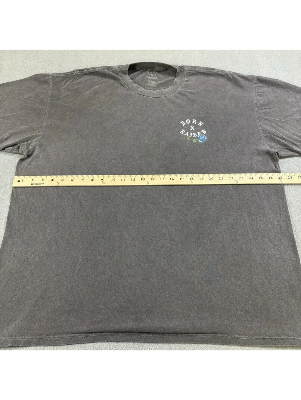 Born And Raised On The Turf Rose T Shirt Size 3XL Gray